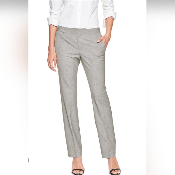 Banana Republic Women's Ryan Straight Pants, Heather Gray - Size 8 - Picture 1 of 7